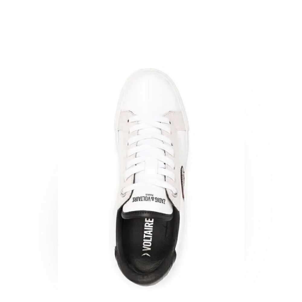 Zadig & Voltaire leather sneakers ZV1747 tattoo style heart patch French 41/US10 - Picture 5 of 15